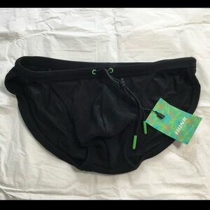 NEW WITH TAGS Mens Hunk Brand Swimwear Swim Sport Brief Black Neon Green
